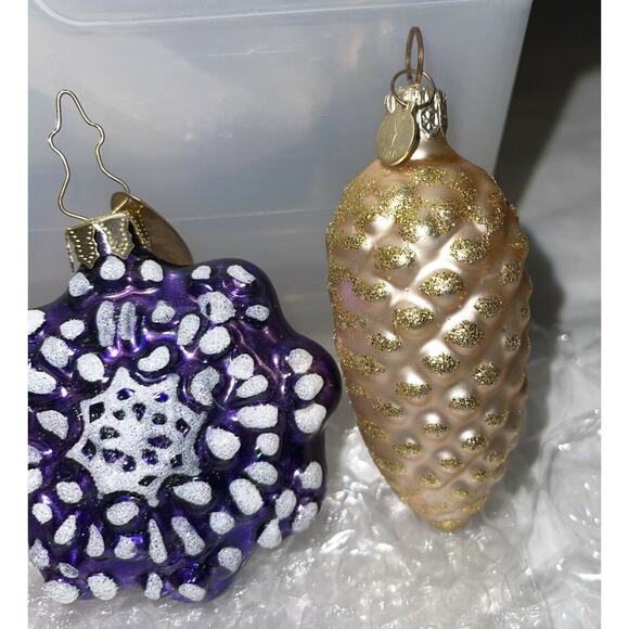 5 Mark Kraus & Old World Christmas Blown Glass Ornament Lot WGermany NICE! #50 - Picture 5 of 12